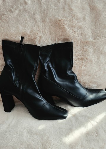 Ladies black faux leather - black,