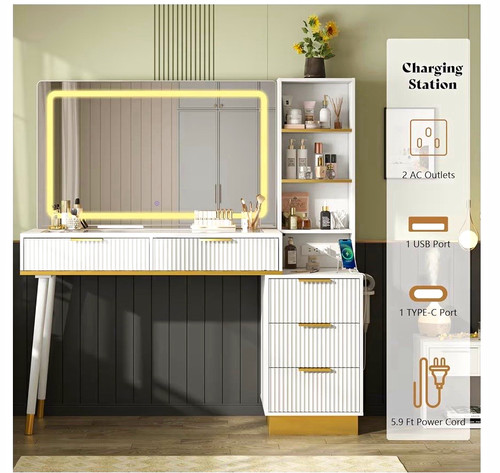 Modern white dressing table - modern,
