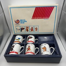Seoul 1988 Olympic Games Commemorative Mascot Mug Set of 5 Collectible