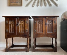 PAIR Vintage OAK BEDSIDE