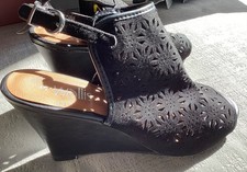 Black Wedge Shoes Size 5 by