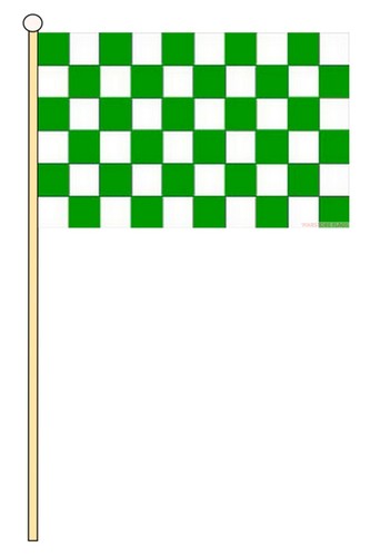 Green and white - and, &