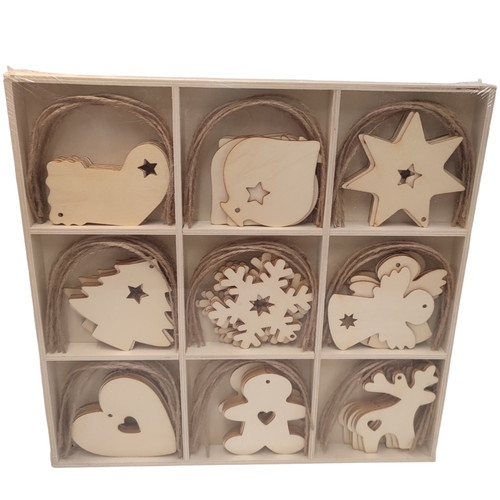 Wooden christmas ornaments - wooden,