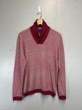 Ted Baker Size 4 Chest 42" Mens Sweatshirt Pullover Burgundy Knit Jumper