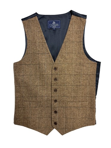 Brown tweed waistcoat - tweed,