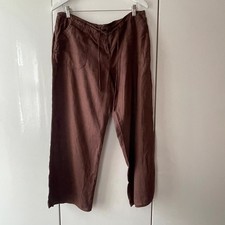 Atmosphere pure linen brown wide leg chinos size 14