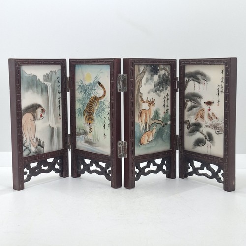Chinese porcelain table screen - porcelain,