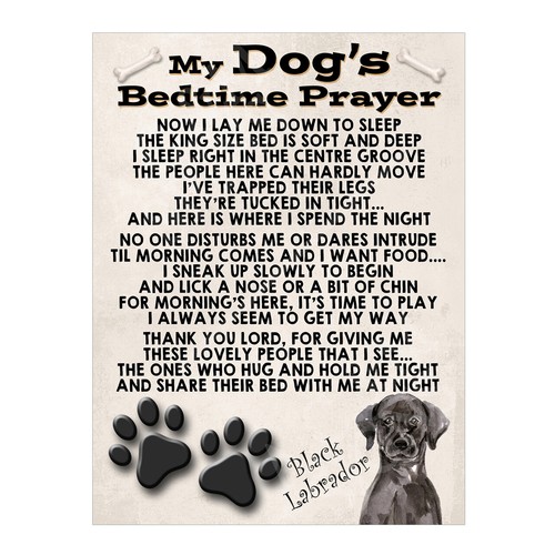 Dogs bedtime prayer metal - my,