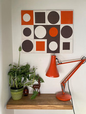 Vintage 1960s Barbara Brown Heals Fabric Reciprocation Retro Textile Wall Panel