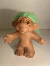 DAM (Thomas) Troll Doll Toy Figurine ‘86 Lime Green Hair Brown Eyes 5in/ 12:5cm