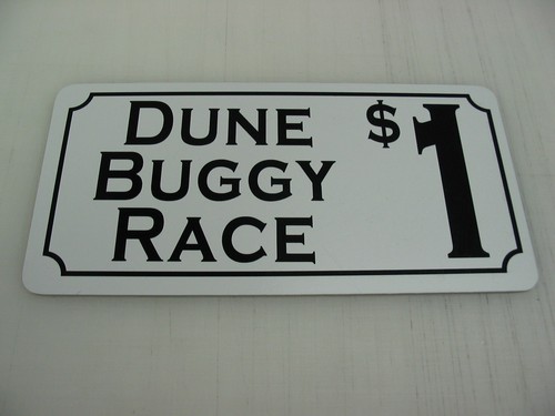Dune buggy race sign - race, $1