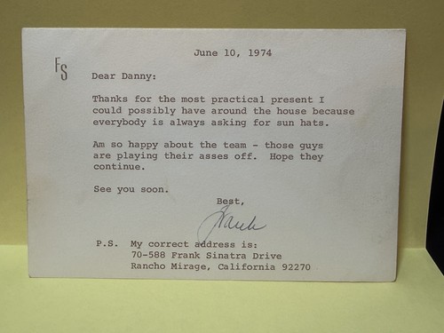 Frank sinatra letterhead - sinatra,