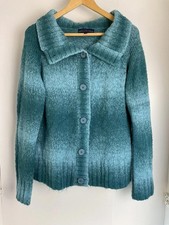 Women’s Cardigan by Sweater Shop Teal/Blue Size Large Wool