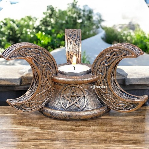 Pentagram candle holder gothic - candle,