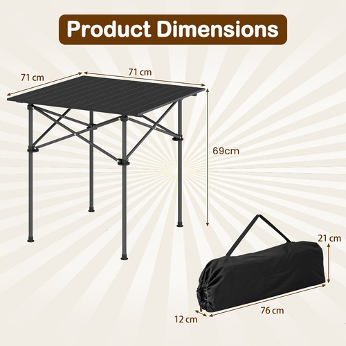 Folding roll camping table - roll-up,