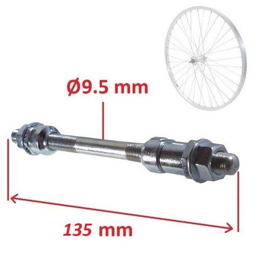 Bike wheel axle - wheel, 3/8"