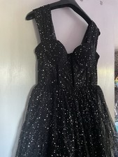 Black and Silver Glitter Long