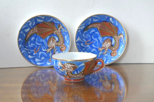 Vintage kutani blue dragonware - vintage,