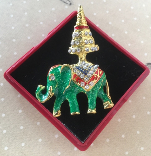 Gold tone enamel and crystal - gold,