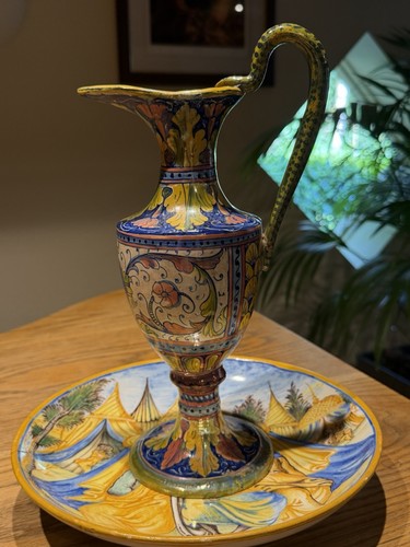 Italian deruta maiolica ewer - italian,