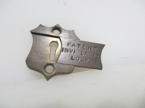 Antique brass plaque old safe - antique,