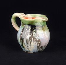 Vintage Studio pottery Jug  Drip Glaze Incised Makers Mark 10 cm