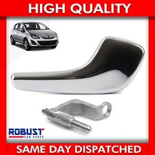 CHROME INTERIOR DOOR HANDLE & CONNECTING BRACKET RIGHT SIDE FOR VAUXHALL CORSA D