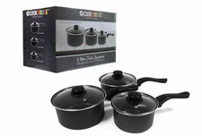 Set of 3 Non-Stick Saucepans