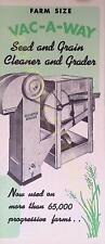  Farm Size VacAWay Seed and Grain Cleaner Grader Used on 65000 Sales Brochure