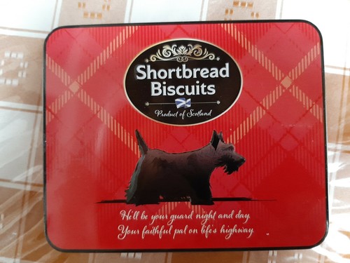 Shortbread biscuits empty tin - biscuits,