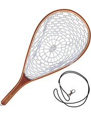 Goture Wooden Fly Fishing Net, Trout Landing Net,Soft Rubber Fly Fishing Landing