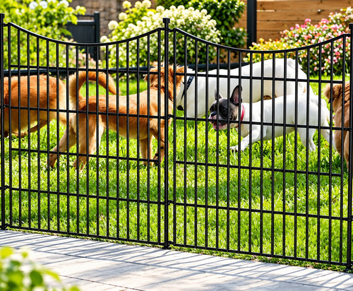 Metal garden fence with - metal,