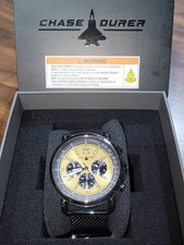 NEW - CHASE DURER CDW-0155 JAPANESE CHRONO SAPPHIRE TAN WATCH - 