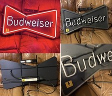 Vintage Early Retro BUDWEISER Bow Tie Style Neon Light Sign Promote Advertise