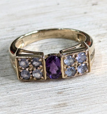 9ct Yellow Gold Ring Amethyst