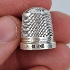 Antique solid silver thimble - antique,