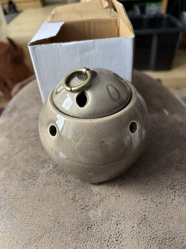 Brown ceramic oil burner - ceramic,