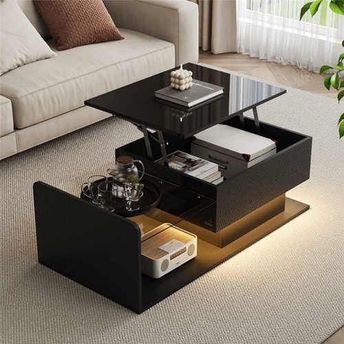 Led high gloss coffee table - led,
