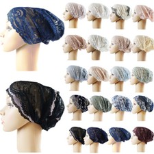 Muslim Women Inner Hijab Lace Hat Turban Bonnet Head Wrap Underscarf Beanies Cap