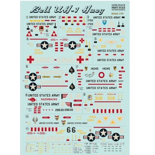 Bell huey decals 1 - bell, uh-1