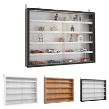 Wood Acrylic Wall Mounted Display Cabinet Cars Model Toys Collections Dustproof