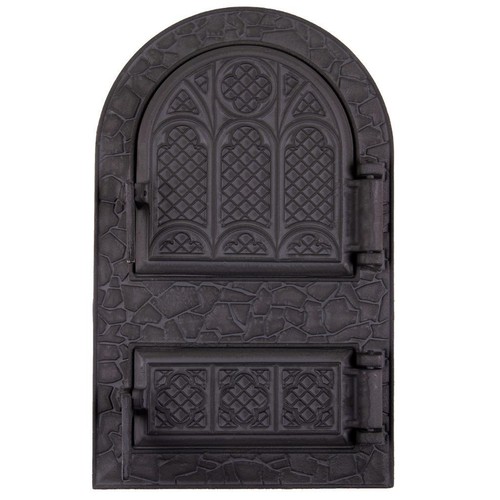 Cast iron furnace fire door - cast,