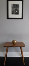 Vintage 50s 60s Mid Century Oak Splayed Leg Formica Top Side Table Coffe Table