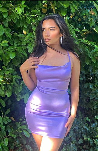 Boohoo lilac satin bodycon - lilac,