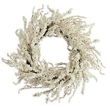 CHRISTMAS Habitat White Foliage Christmas Wreath, 50cm approx