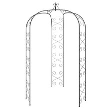 Garden Arch Black Ø180x255 cm