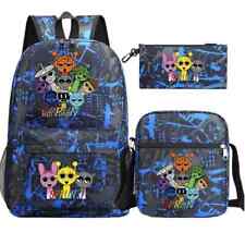 3Pcs Sprunki Backpack Rucksack School Bag Sling Bags Pencil Case Gifts Kids Set