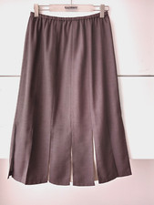 Vintage Jaques Vert Brown/Beige Long Flapper Skirt + Elasticated Waist Size 12