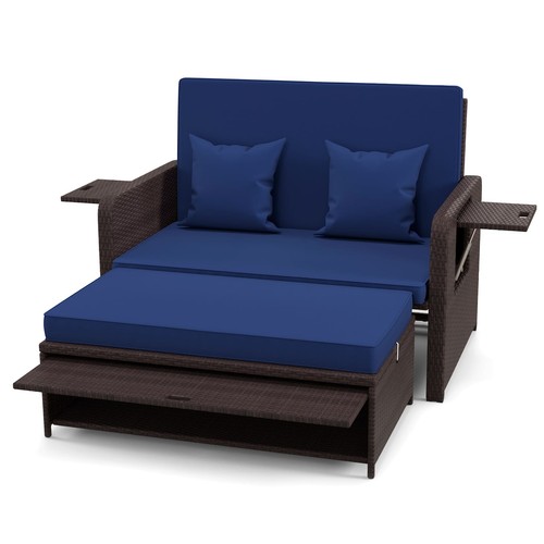 Patio wicker loveseat sofa - patio,