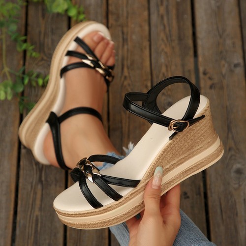 Women espadrilles wedge - wedge, open